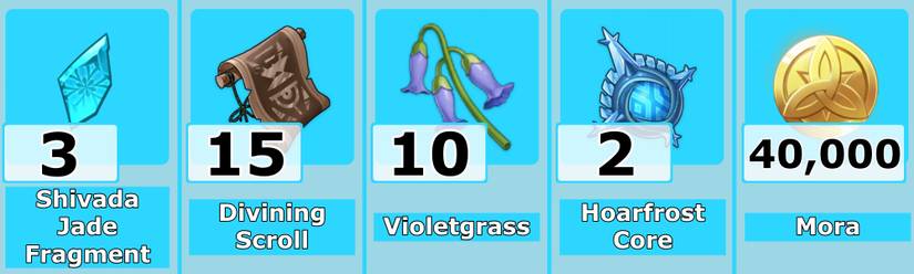 Qiqi Ascension Materials Level 40 - Genshin Impact