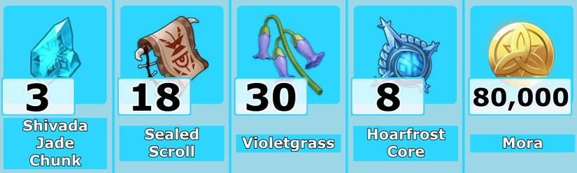 Qiqi Ascension Materials Level 60 - Genshin Impact