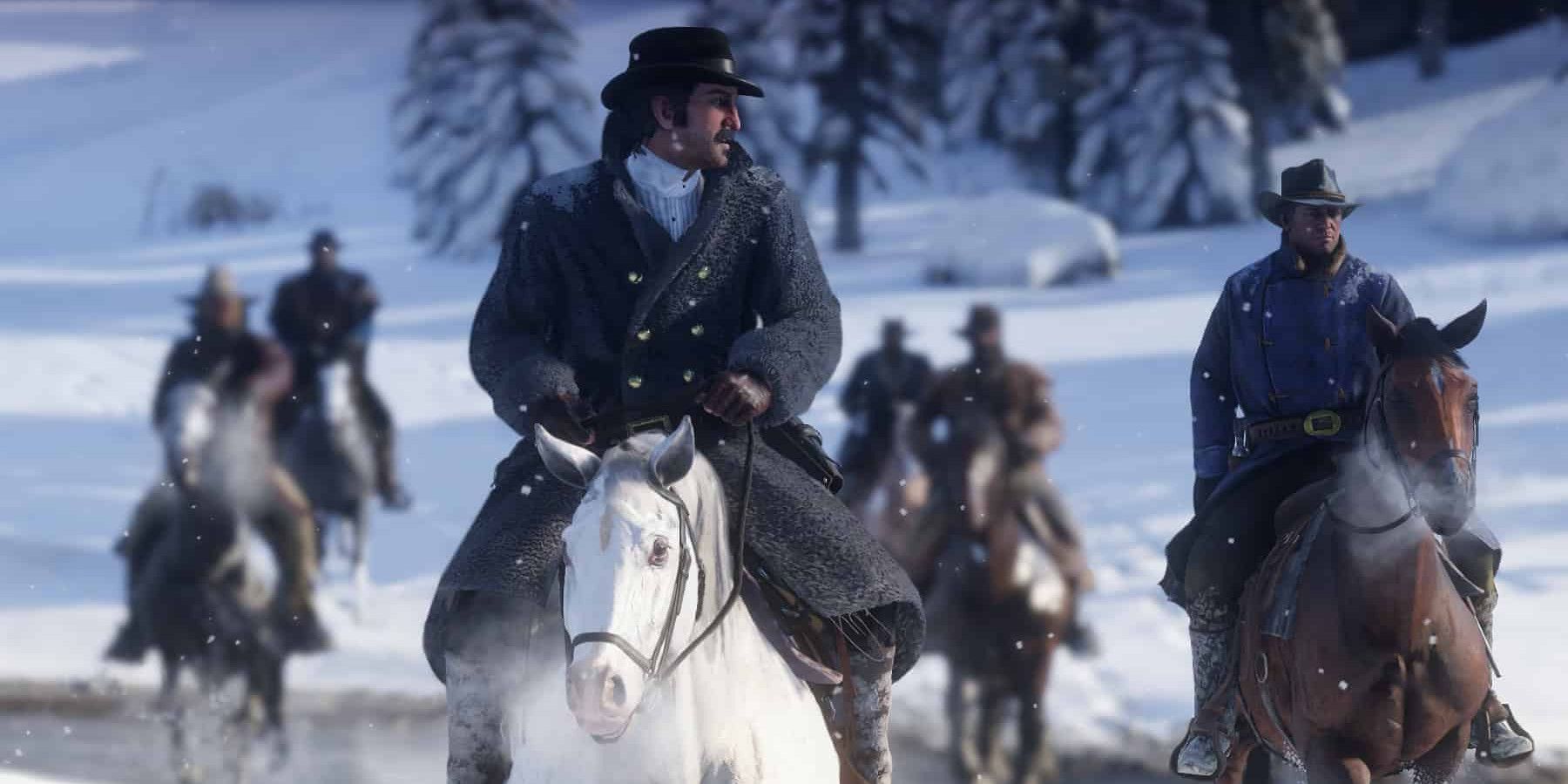 Red Dead Redemption 2 Dutch and Arthur in the snow