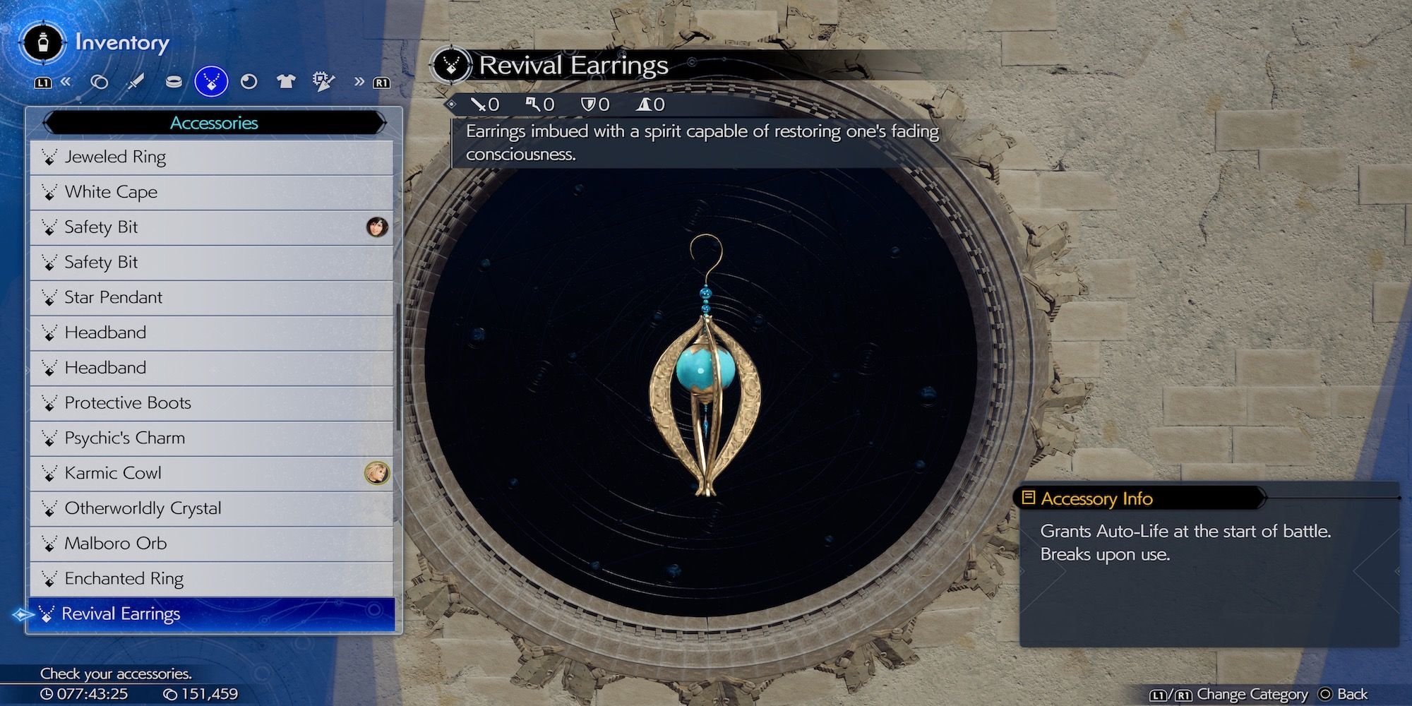 Revival Earrings accessory in Final Fantasy 7 Rebirth
