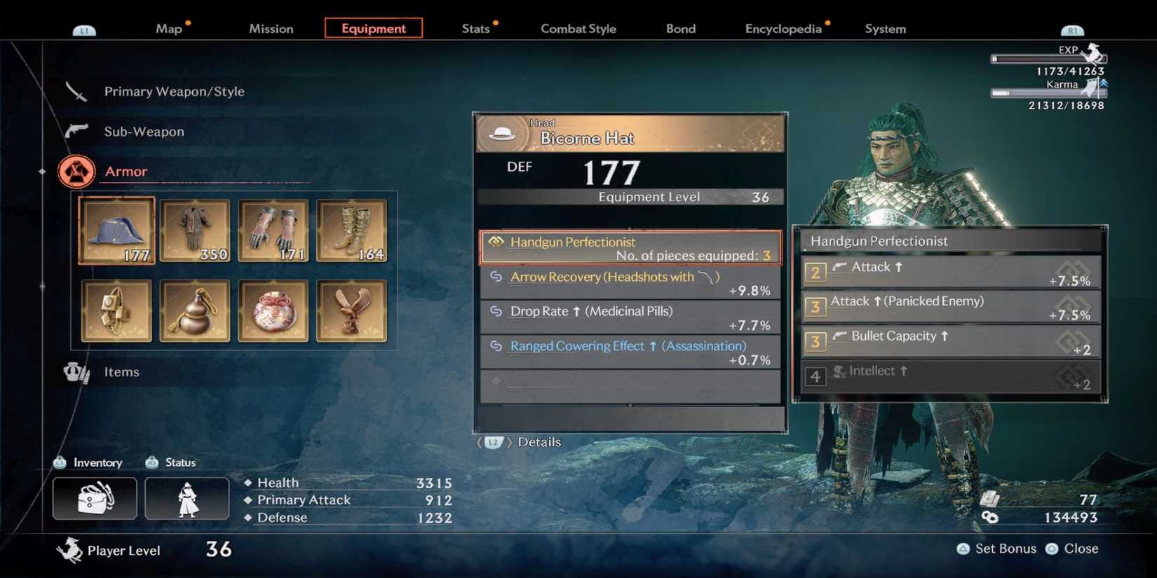 Rise of the Ronin Handgun bonus gear