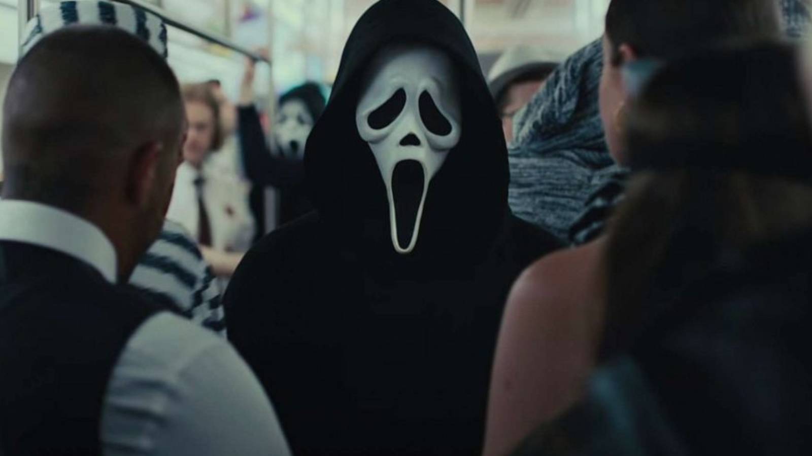 Ghostface on the subway in Scream 6