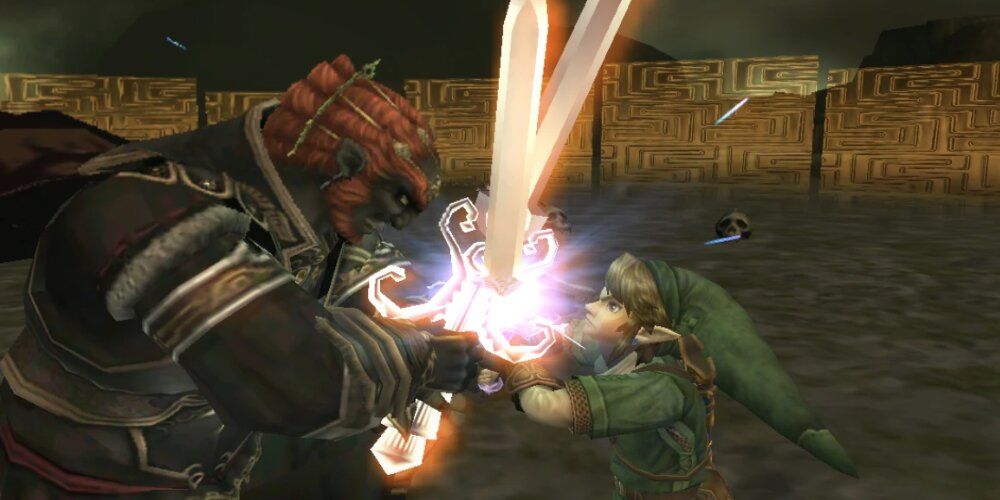 Link clashing swords with Ganon 