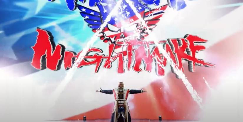 Cody Rhodes with pyro around him 