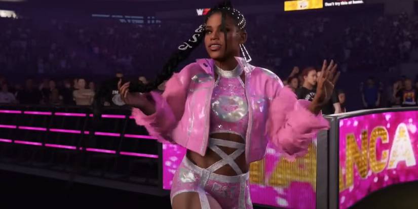 Bianca Belair skipping to the ring 