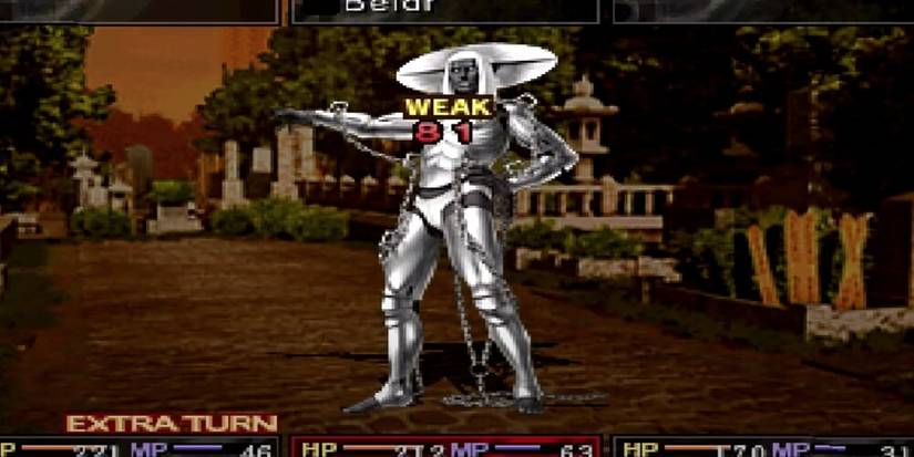 Large silver enemy in Shin Megami Tensei Devil Survivor Overclocked 