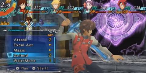 Action menu being shown in Arc Rise fantasia 