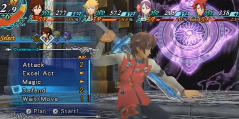 Action menu being shown in Arc Rise fantasia 