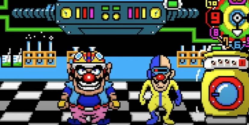 Wario and another man in a laboratory 