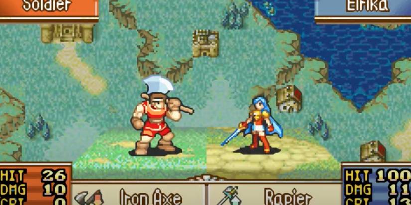 Erika fighting a knight 