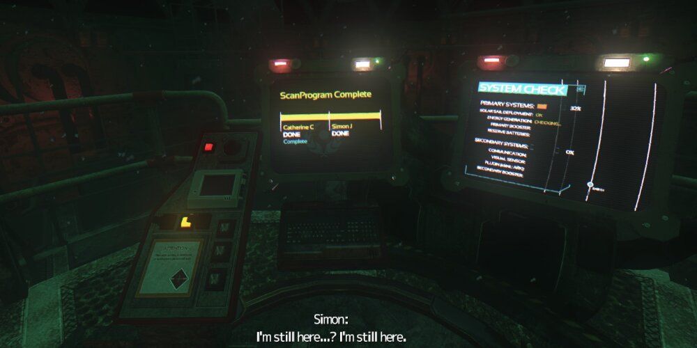 Screens at the end of Soma