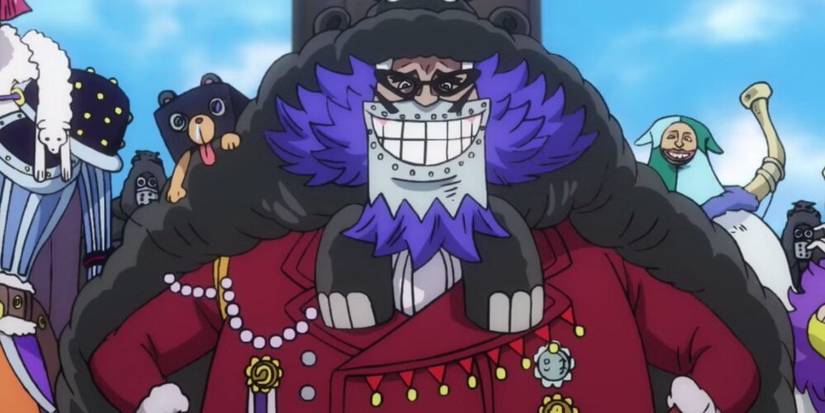 Weapon with a massive grin on his face 