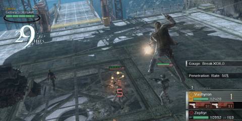Character leaping in the air and shooting an enemy 