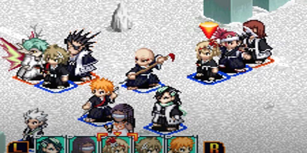 Multiple Bleach characters on a isometric grid 