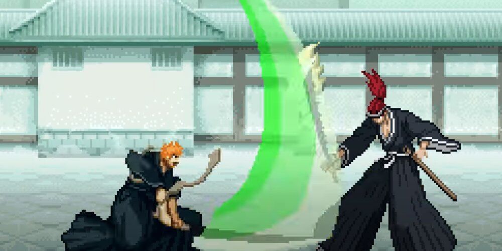 Ichigo slashing Renji 