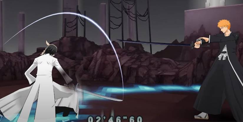 Ulquiorra and Ichigo clashing sword 