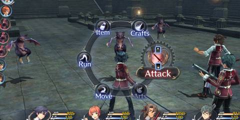 Player with menu commands with flying enemies in the background 