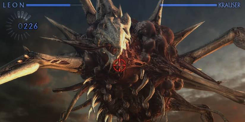 V-Complex monster being shot at by Leon 