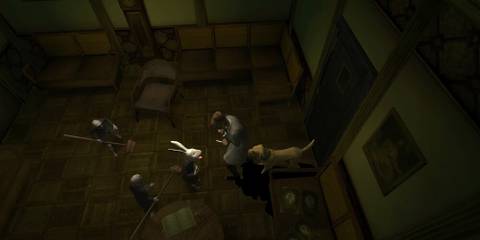 Rule of Rose - Jennifer surrounded by small imp enemies 