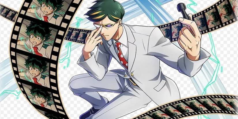 Nighteye with a film reel  in My Hero Academia