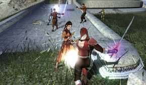 Jedi and Sith clashing near a tomb