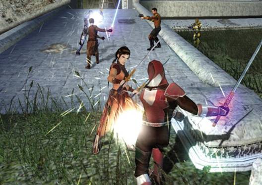 Jedi and Sith clashing near a tomb