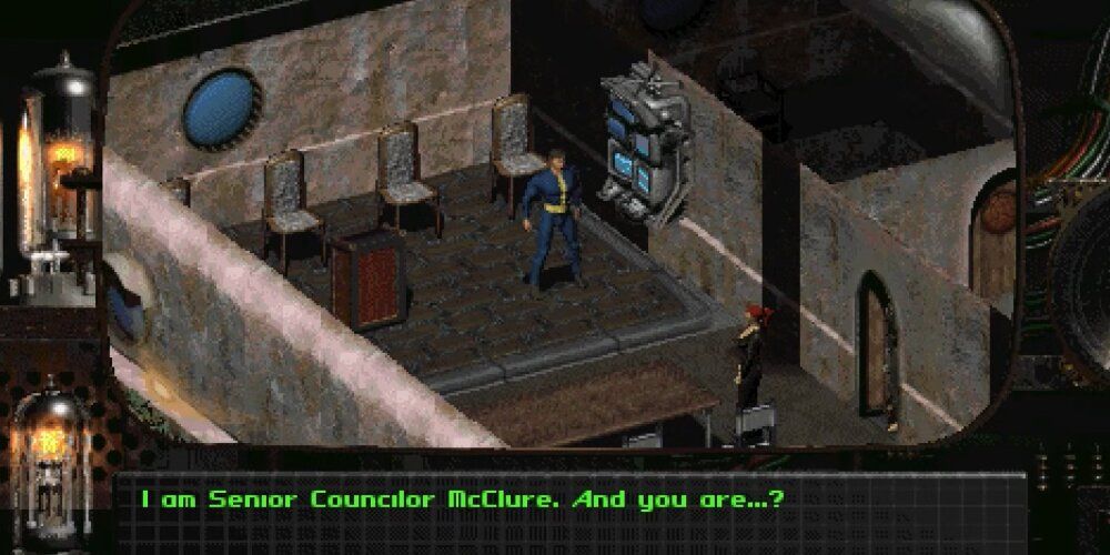 McClure talking to protagonist in Fallout 2