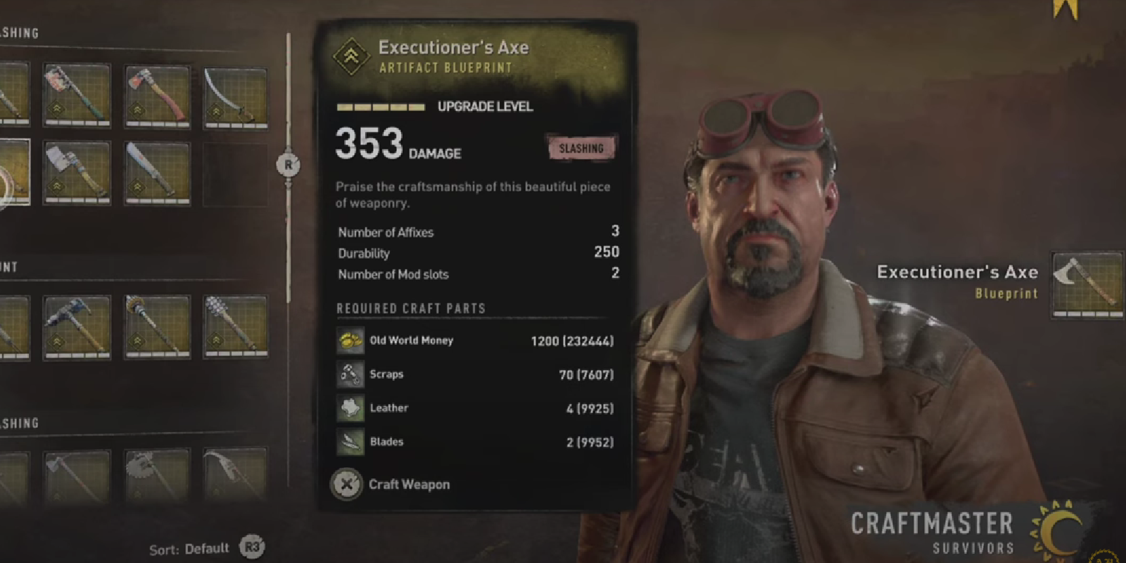executioners axe dying light 2 craftmaster upgrade