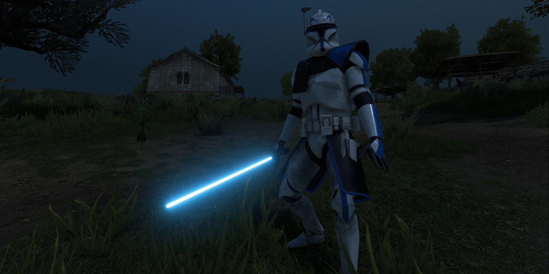 A clone holding a light saber in Separatist Crisis
