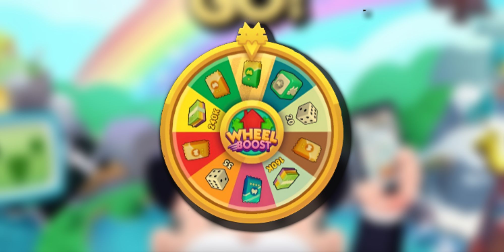 Monopoly GO Wheel Boost png over generic game background