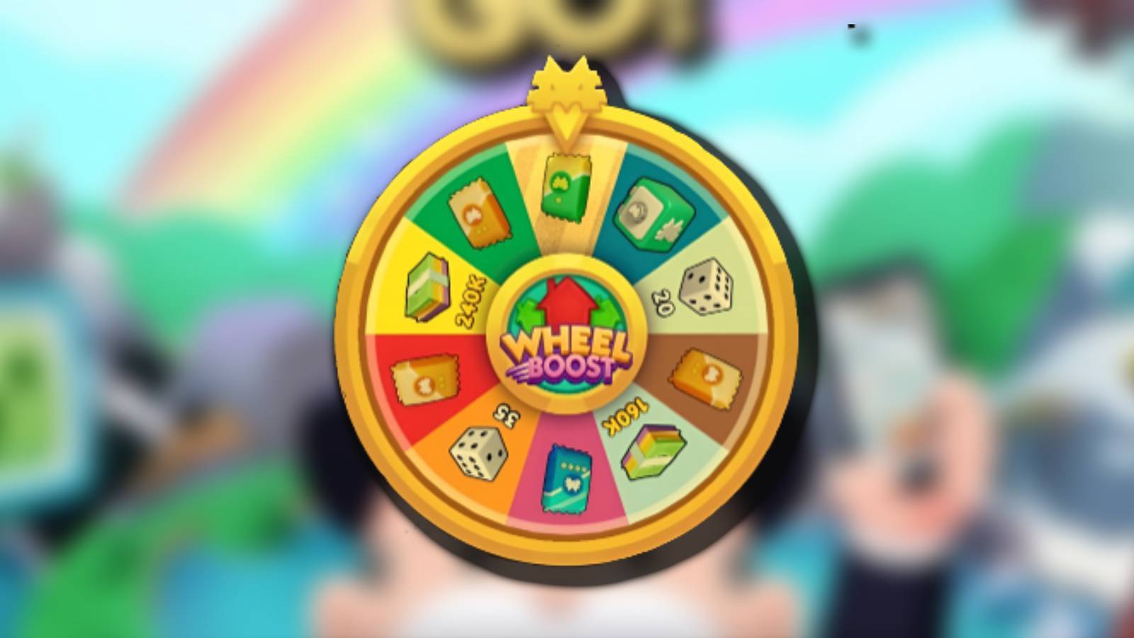 Monopoly GO Wheel Boost png over generic game background