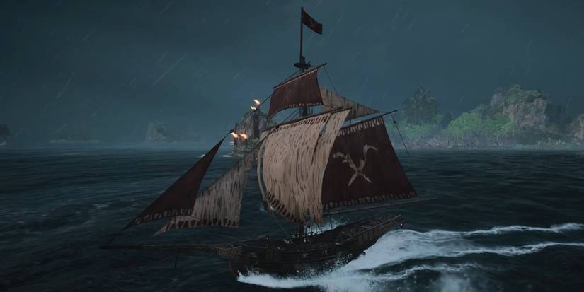 skull and bones sailing cutter ship