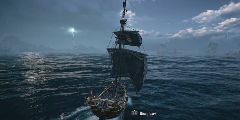 skull and bones sailing hulk ship
