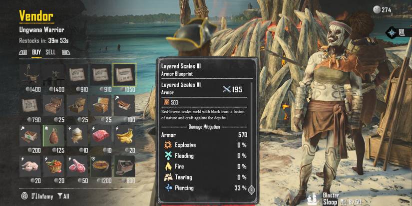 skull and bones poachers cache vendor layered scales blueprint