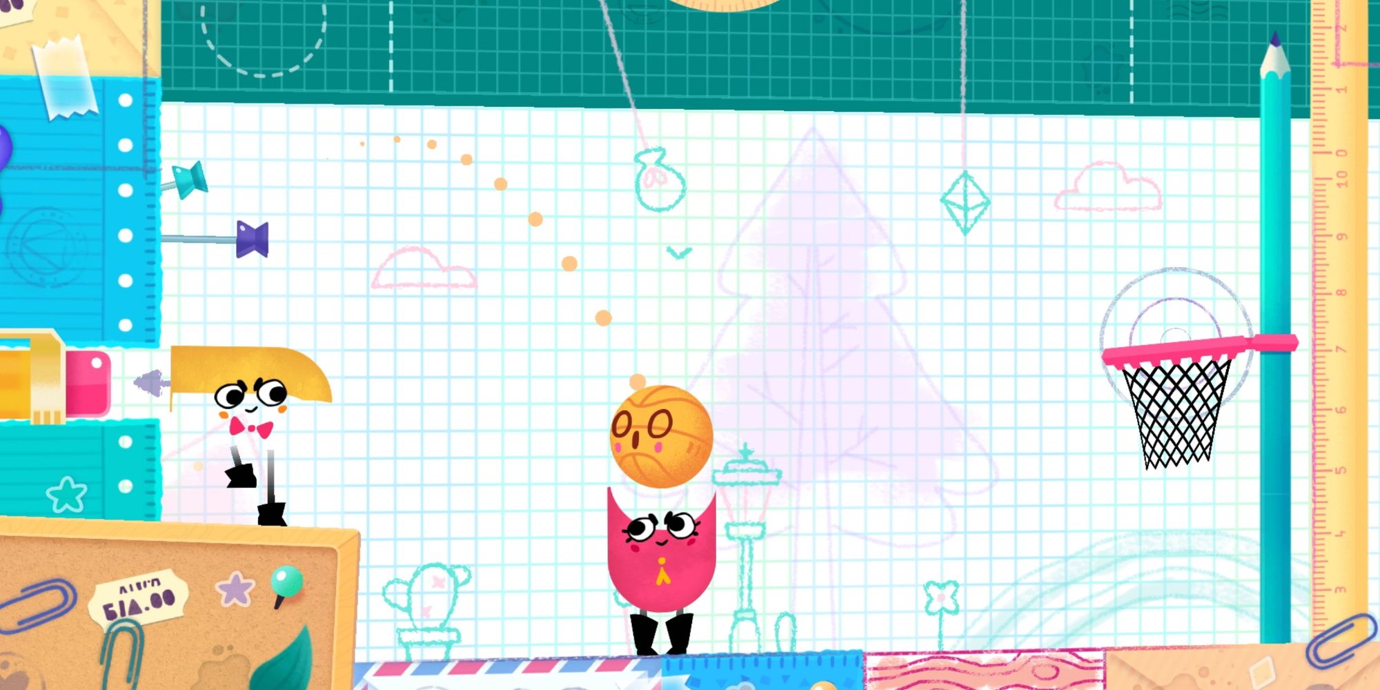 A screenshot from the game snipperclips on Nintendo Switch