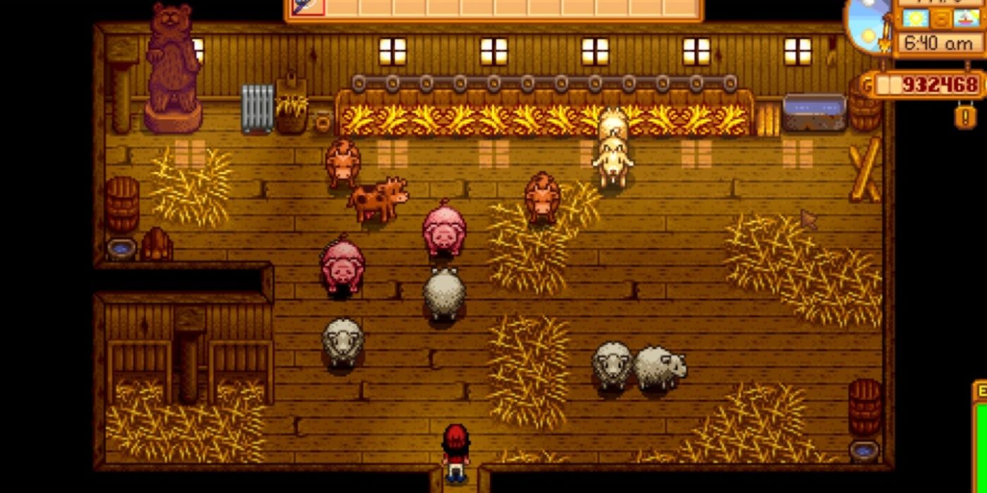 Stardew Valley various animals in a barn