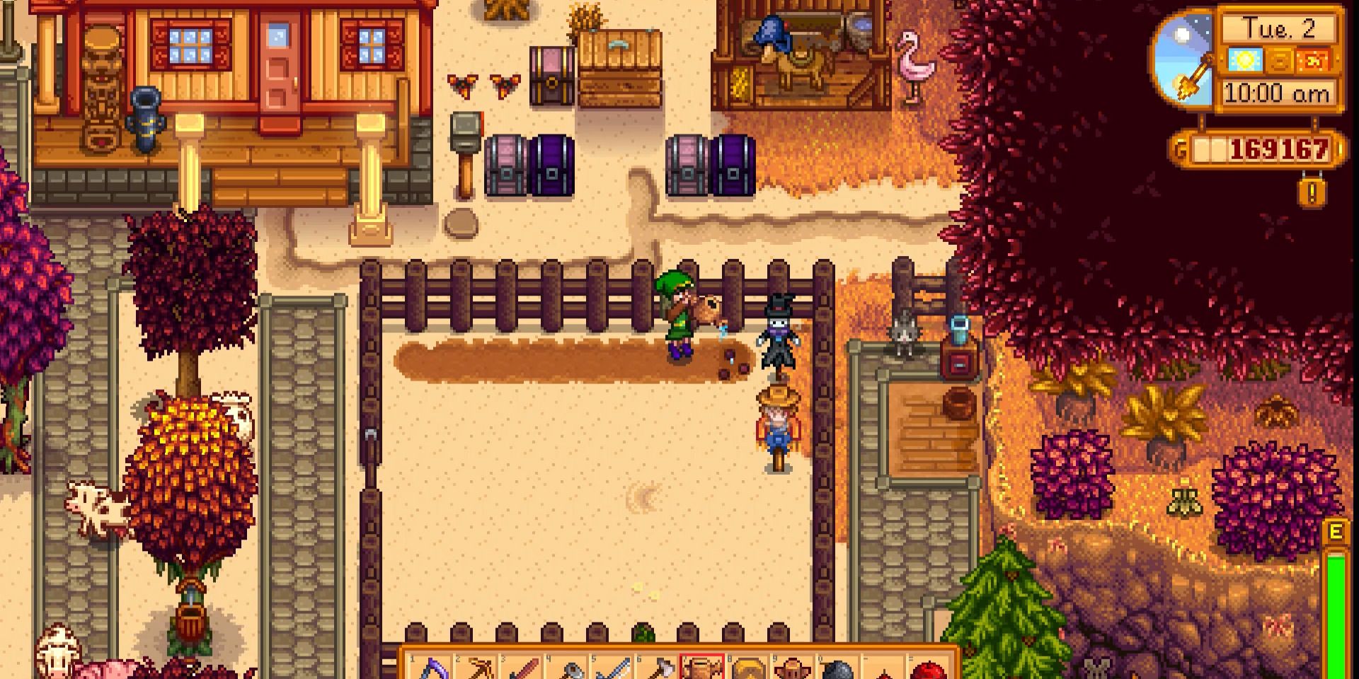 Image of a character watering Broccoli Seeds in Stardew Valley