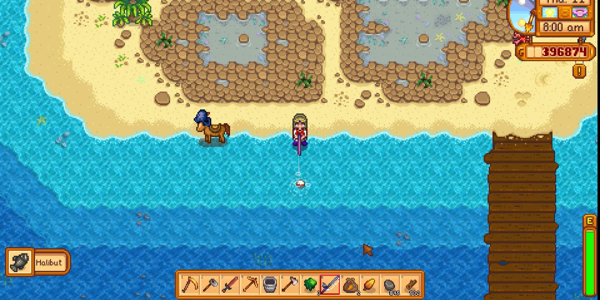 Image of a bubble spot in the ocean in Stardew Valley