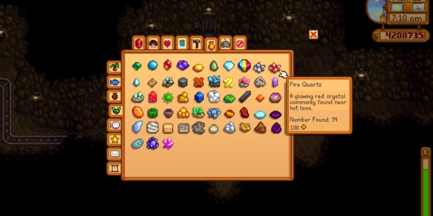 Gem collection showing fire quartz