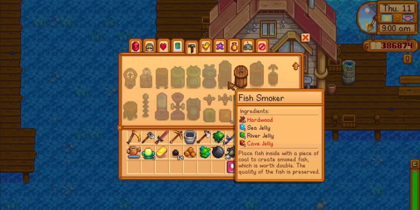 Image of the recipe to create a Fish Smoker in Stardew Valley