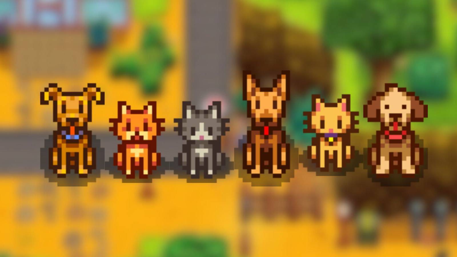 a few pets from stardew valley 1.6.