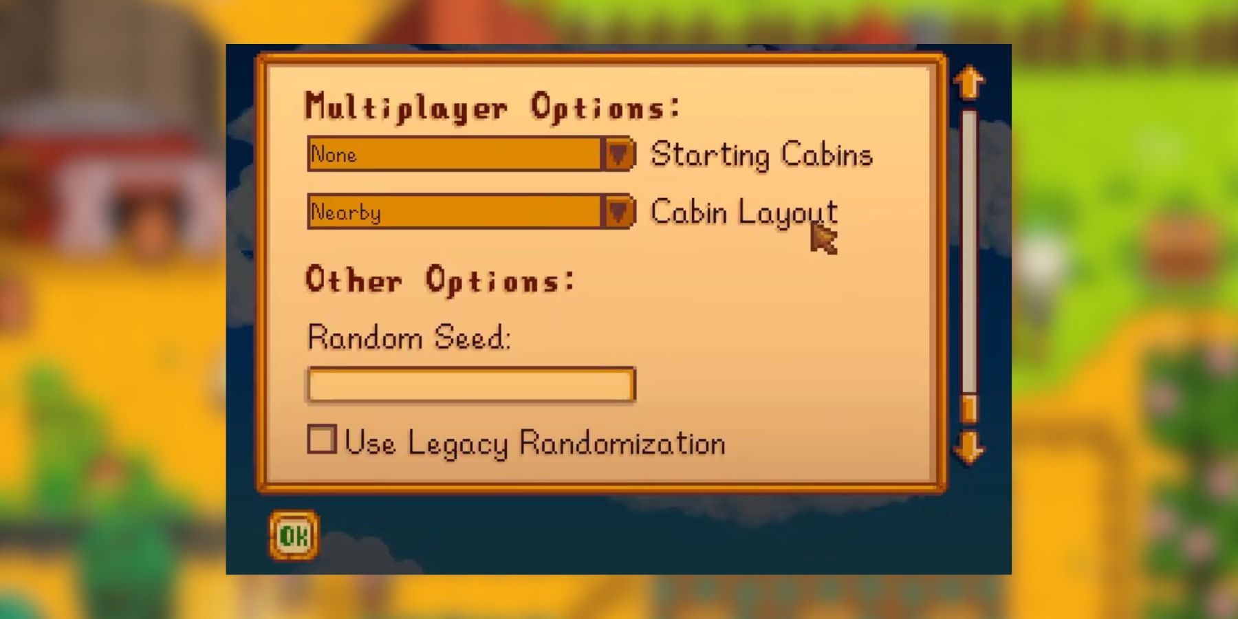 how to enable and disable legacy randomization in stardew valley 1.6.