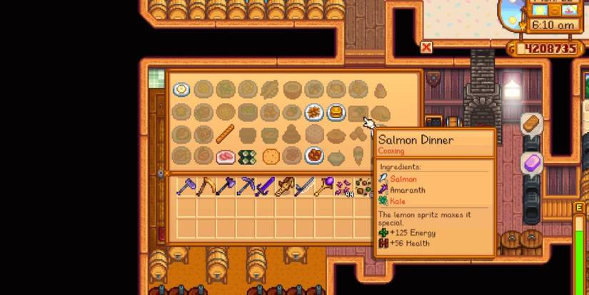 Recipe card for Salmon Dinner