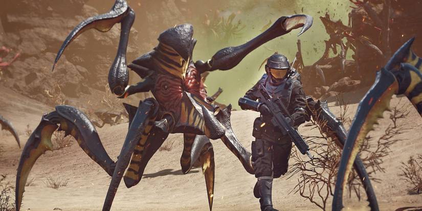 Running from an enemy in Starship Troopers Extermination