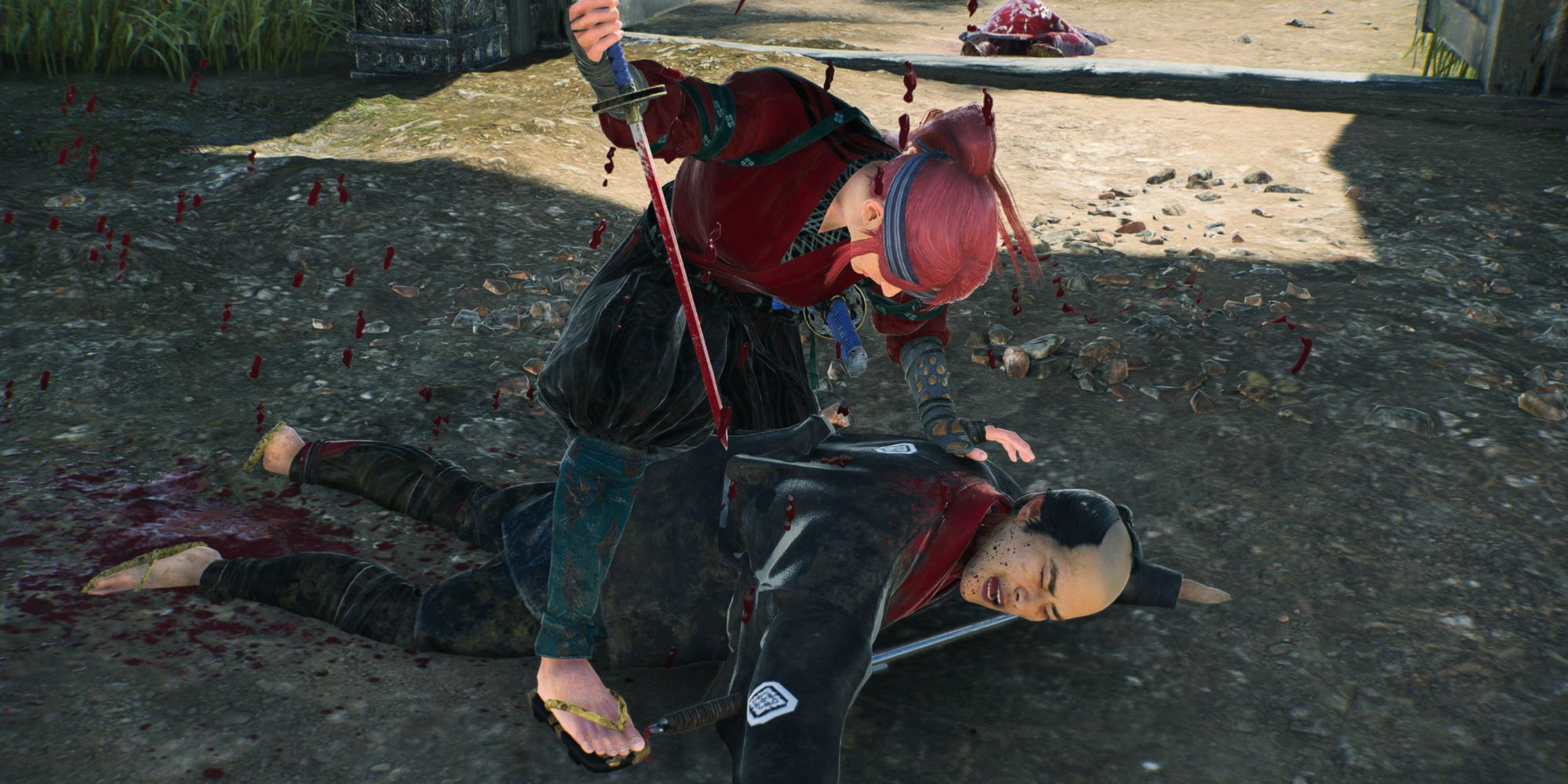 Stealth killing an enemy in Rise of the Ronin