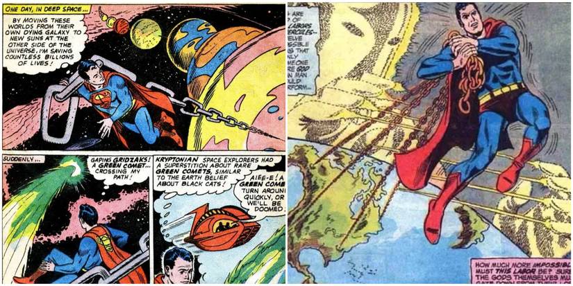 Superman moving planets and continents in DC Comics