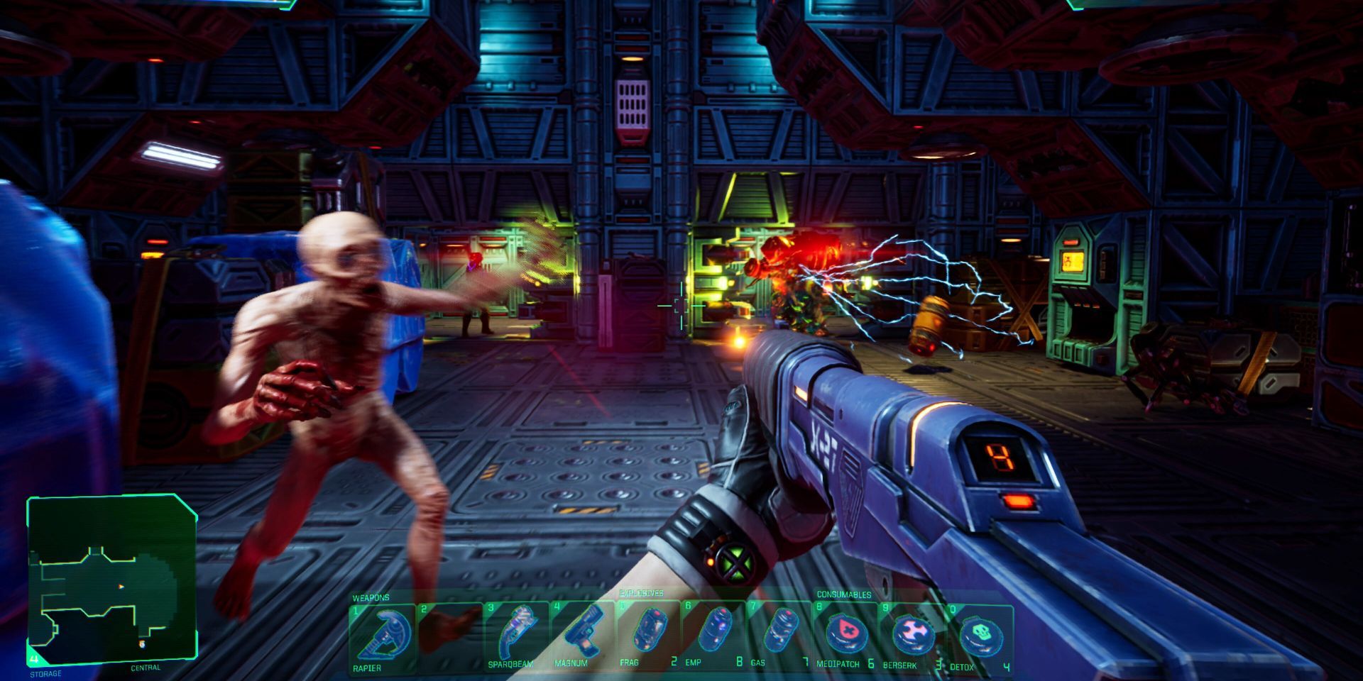 Fighting multiple enemies in System Shock