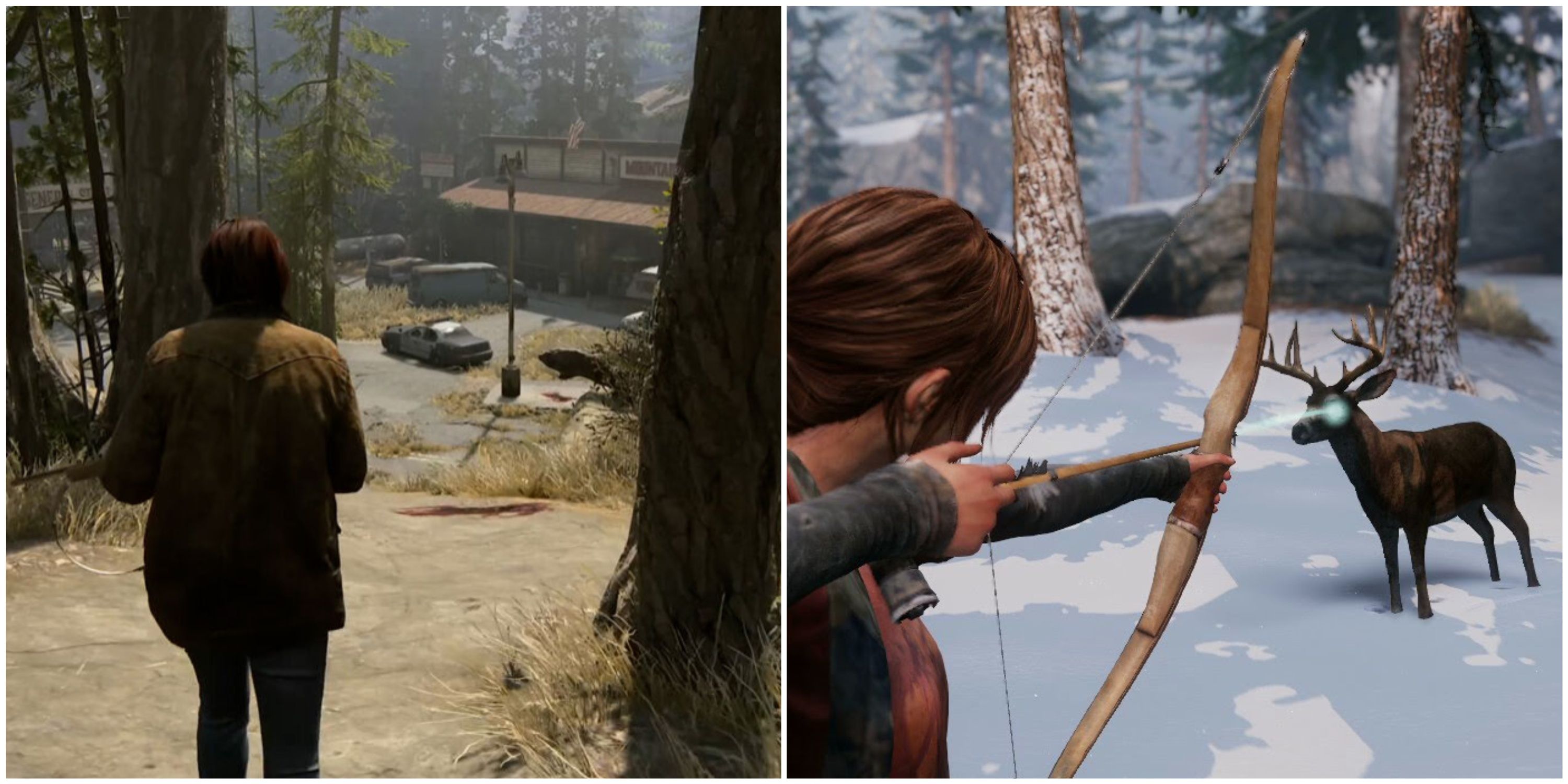 The boar hunt in The Last of Us Part 2 and the deer hunt in The Last of Us