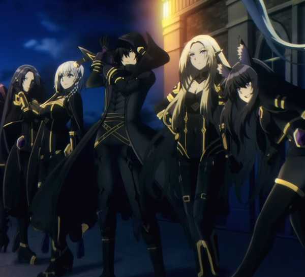 Main characters standing in a line in The Eminence In Shadow