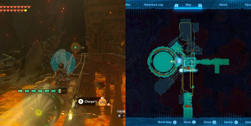 The Fire Temple (And its Map) in Tears of the Kingdom.